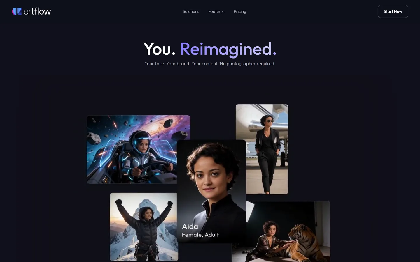 De Artflow AI interface met de Actor Builder, waarin je een consistent personage traint uit geüploade foto's